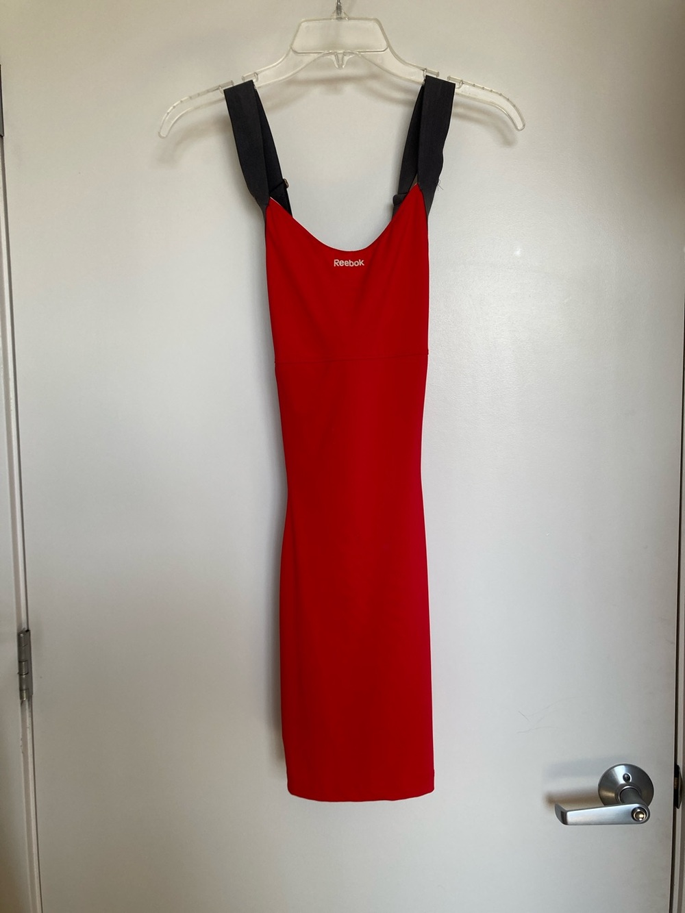 Reebok Red Midi Bodycon Dress with Grey Straps